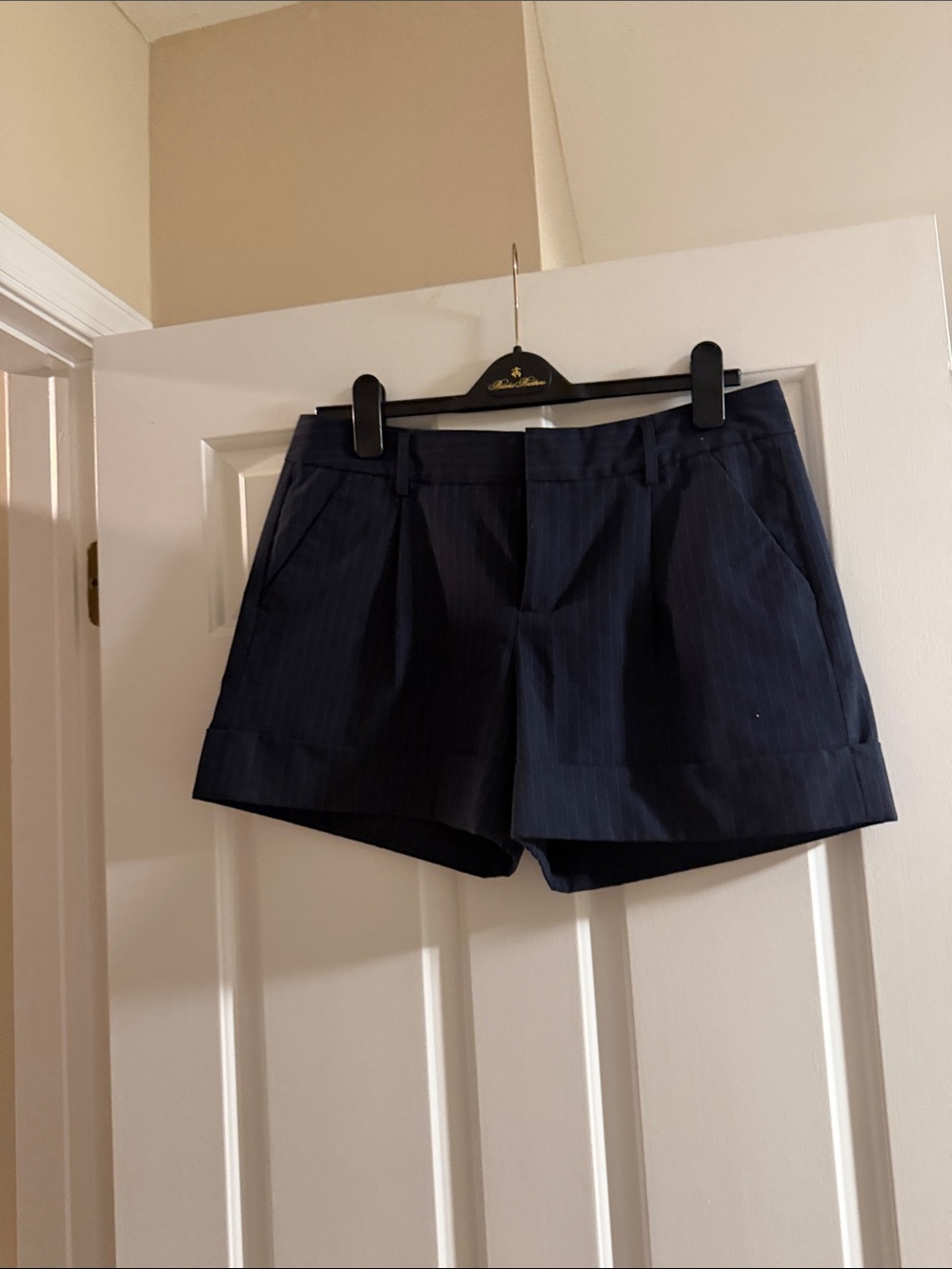 GAP Navy Pinstripe Cuffed Women's Shorts